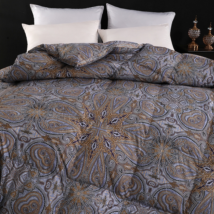 91家纺网 家纺一手货源 找家纺 呆头鹅羽绒工厂店 2025新款100支柔塞丝印花羽绒被 白鹅绒鸭绒被子被芯羽绒工厂店 伊顿紫