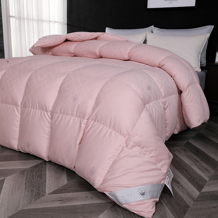 91家纺网 家纺一手货源 找家纺 呆头鹅羽绒工厂店 2025新款80支全棉苏绣提花羽绒被 白鹅绒鸭绒被子被芯羽绒工厂店 豆沙