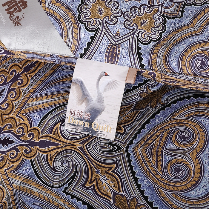 91家纺网 家纺一手货源 找家纺 呆头鹅羽绒工厂店 2025新款100支柔塞丝印花羽绒被 白鹅绒鸭绒被子被芯羽绒工厂店 伊顿紫