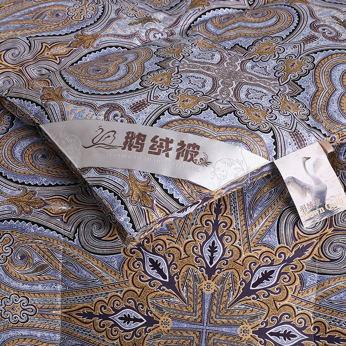 91家纺网 家纺一手货源 找家纺 呆头鹅羽绒工厂店 2025新款100支柔塞丝印花羽绒被 白鹅绒鸭绒被子被芯羽绒工厂店 伊顿紫