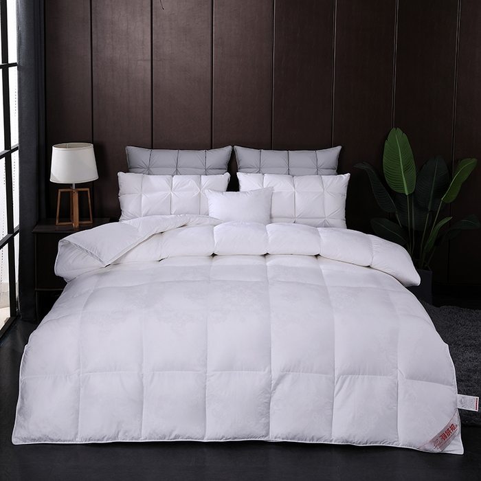 91家纺网 家纺一手货源 找家纺 呆头鹅羽绒工厂店 2025新款80支全棉大提花羽绒被 白鹅绒鸭绒被子被芯羽绒工厂店 白色