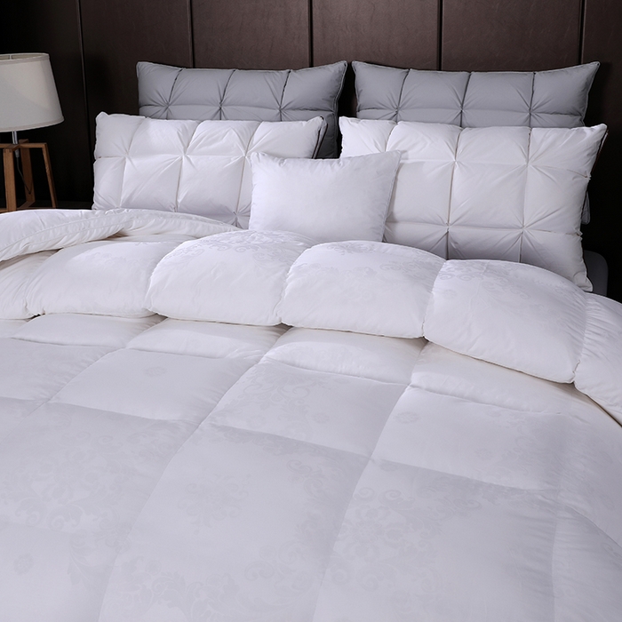 91家纺网 家纺一手货源 找家纺 呆头鹅羽绒工厂店 2025新款80支全棉大提花羽绒被 白鹅绒鸭绒被子被芯羽绒工厂店 白色