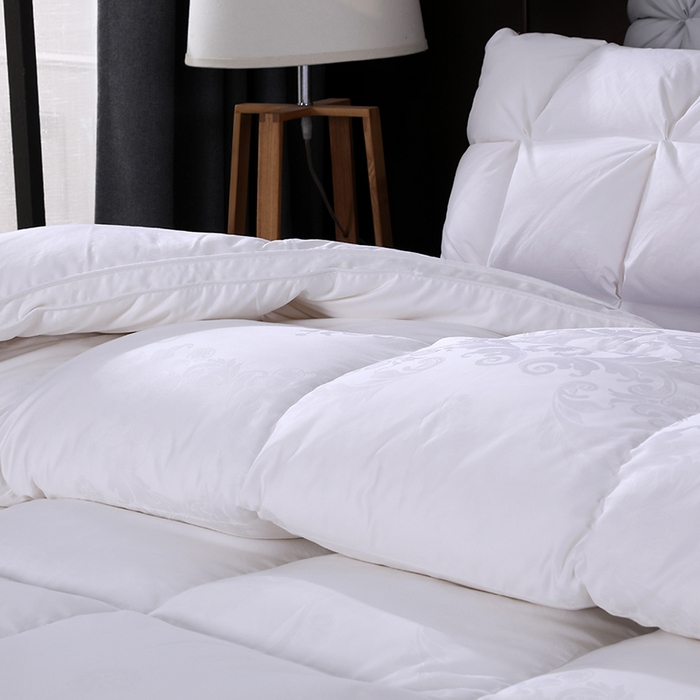 91家纺网 家纺一手货源 找家纺 呆头鹅羽绒工厂店 2025新款80支全棉大提花羽绒被 白鹅绒鸭绒被子被芯羽绒工厂店 白色