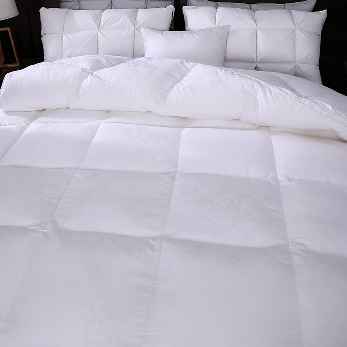 91家纺网 家纺一手货源 找家纺 呆头鹅羽绒工厂店 2025新款80支全棉大提花羽绒被 白鹅绒鸭绒被子被芯羽绒工厂店 白色