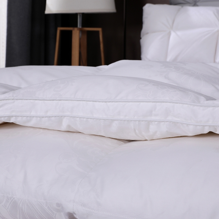 91家纺网 家纺一手货源 找家纺 呆头鹅羽绒工厂店 2025新款80支全棉大提花羽绒被 白鹅绒鸭绒被子被芯羽绒工厂店 白色