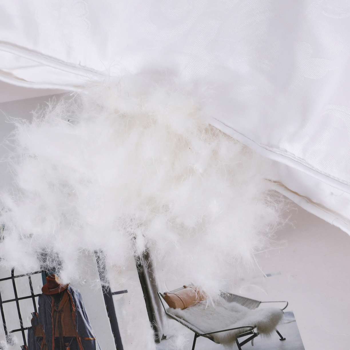 91家纺网 家纺一手货源 找家纺 呆头鹅羽绒工厂店 2025新款80支全棉大提花羽绒被 白鹅绒鸭绒被子被芯羽绒工厂店 白色