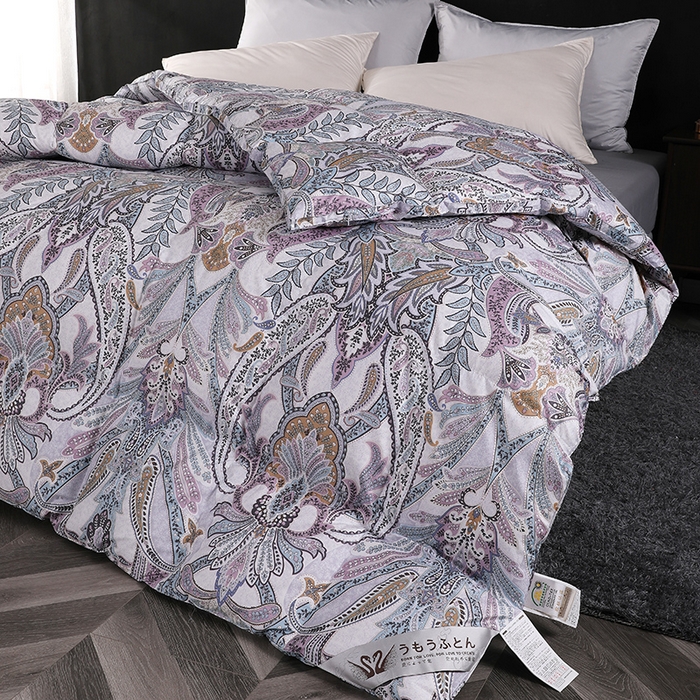 91家纺网 家纺一手货源 找家纺 呆头鹅羽绒工厂店 2025新款100支柔塞丝印花羽绒被 白鹅绒鸭绒被子被芯羽绒工厂店 羽翔宝兰