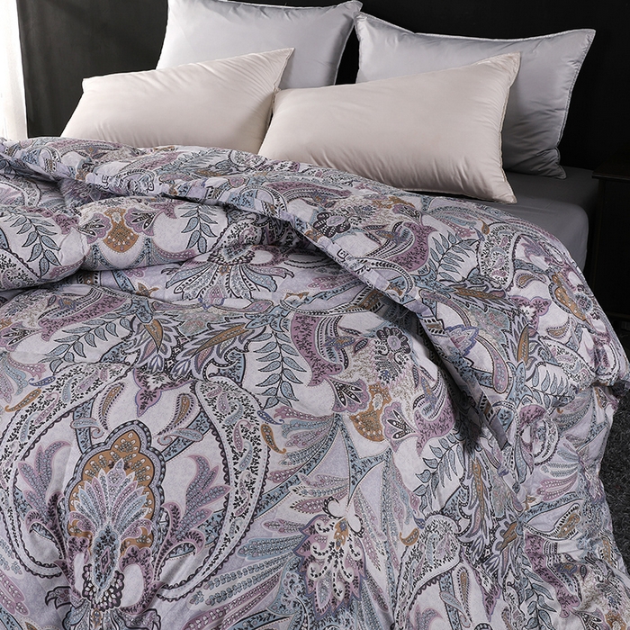 91家纺网 家纺一手货源 找家纺 呆头鹅羽绒工厂店 2025新款100支柔塞丝印花羽绒被 白鹅绒鸭绒被子被芯羽绒工厂店 羽翔宝兰