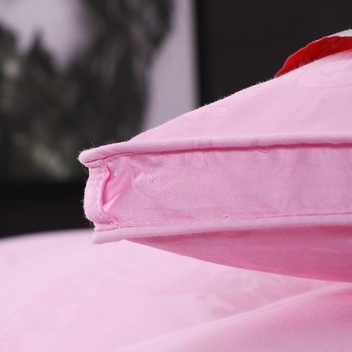 91家纺网 家纺一手货源 找家纺 呆头鹅羽绒工厂店 2025新款80支全棉大提花羽绒被 白鹅绒鸭绒被子被芯羽绒工厂店 粉色