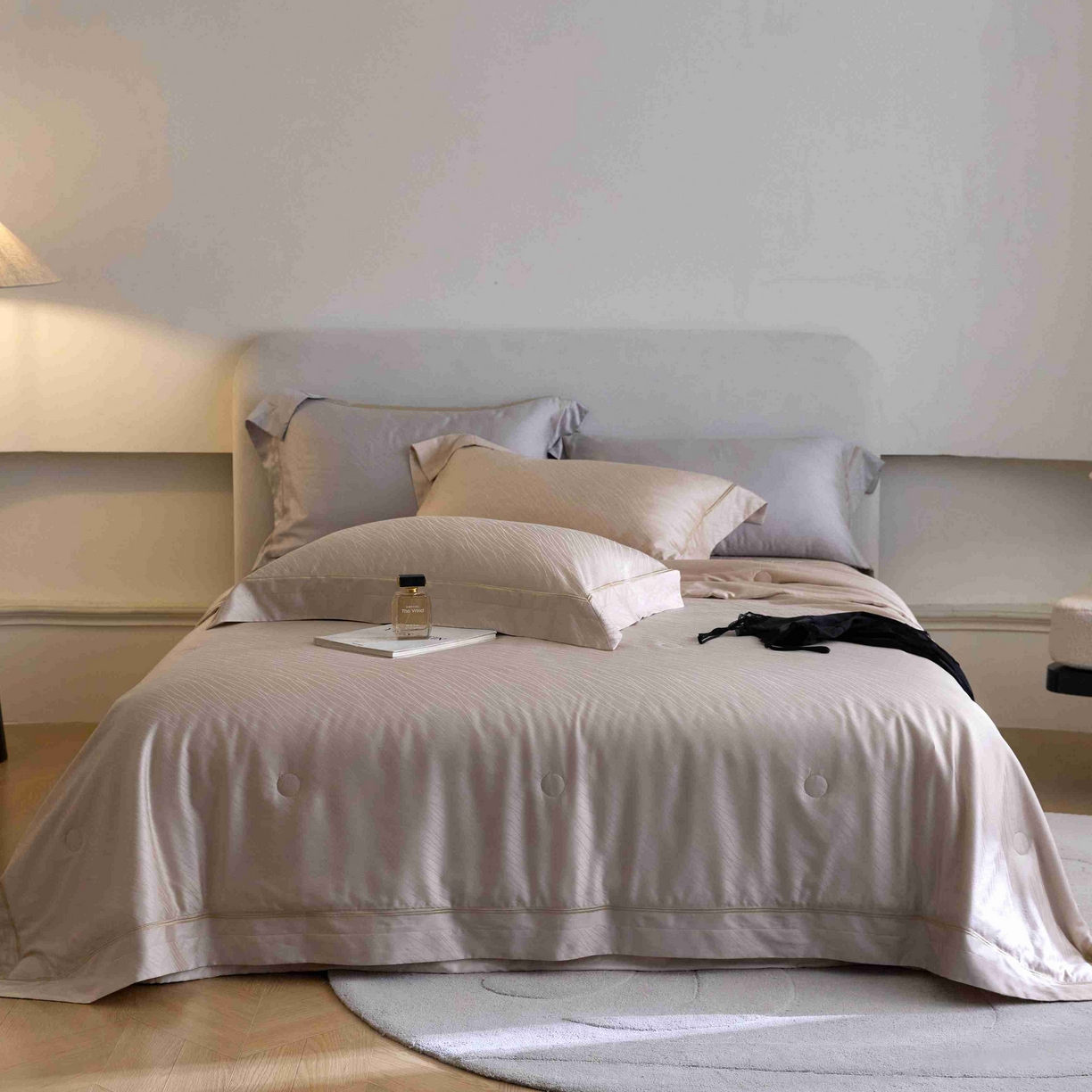 91家纺网 家纺一手货源 找家纺 （总）时亿家居 2025新款100支天丝棉提花床盖款夏被四件套【控价券后不低于 538】