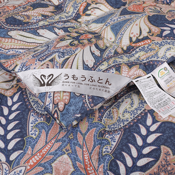 91家纺网 家纺一手货源 找家纺 呆头鹅羽绒工厂店 2025新款100支柔塞丝印花羽绒被 白鹅绒鸭绒被子被芯羽绒工厂店 羽翔粉紫