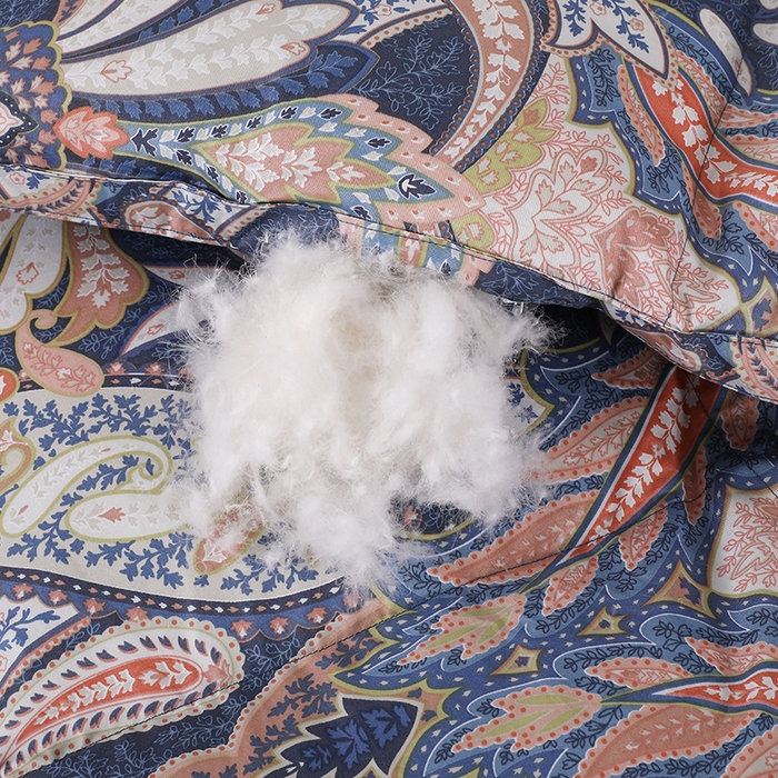 91家纺网 家纺一手货源 找家纺 呆头鹅羽绒工厂店 2025新款100支柔塞丝印花羽绒被 白鹅绒鸭绒被子被芯羽绒工厂店 羽翔粉紫