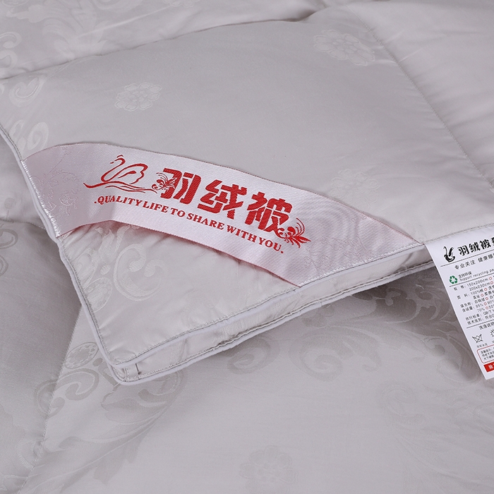 91家纺网 家纺一手货源 找家纺 呆头鹅羽绒工厂店 2025新款80支全棉大提花羽绒被 白鹅绒鸭绒被子被芯羽绒工厂店 灰色