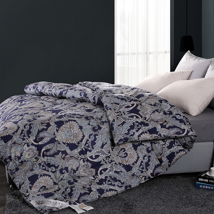 91家纺网 家纺一手货源 找家纺 呆头鹅羽绒工厂店 2025新款100支柔塞丝印花羽绒被 白鹅绒鸭绒被子被芯羽绒工厂店 黛尼雅宝兰