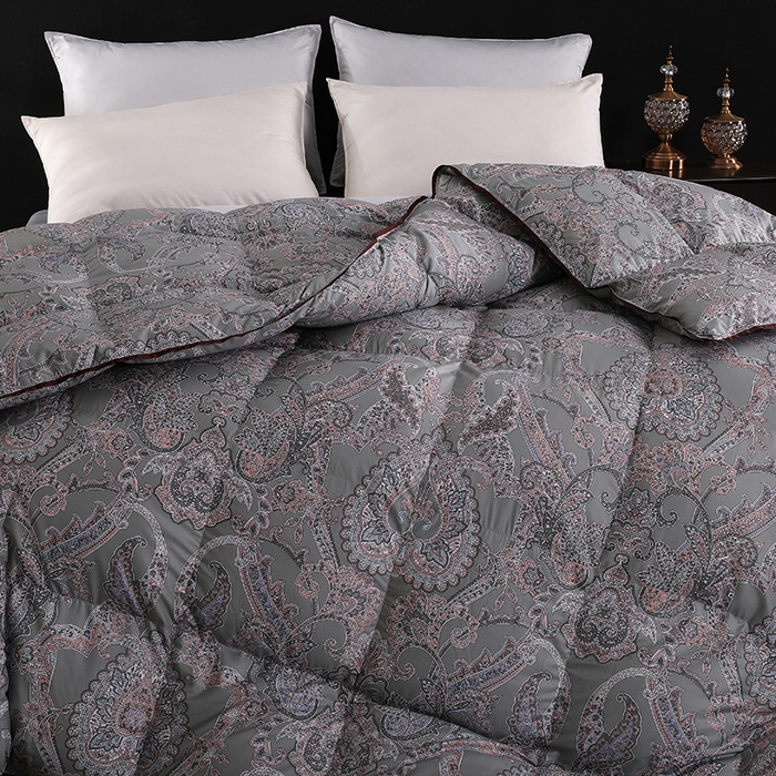 91家纺网 家纺一手货源 找家纺 呆头鹅羽绒工厂店 2025新款100支柔塞丝印花羽绒被 白鹅绒鸭绒被子被芯羽绒工厂店 黛尼雅抹茶绿