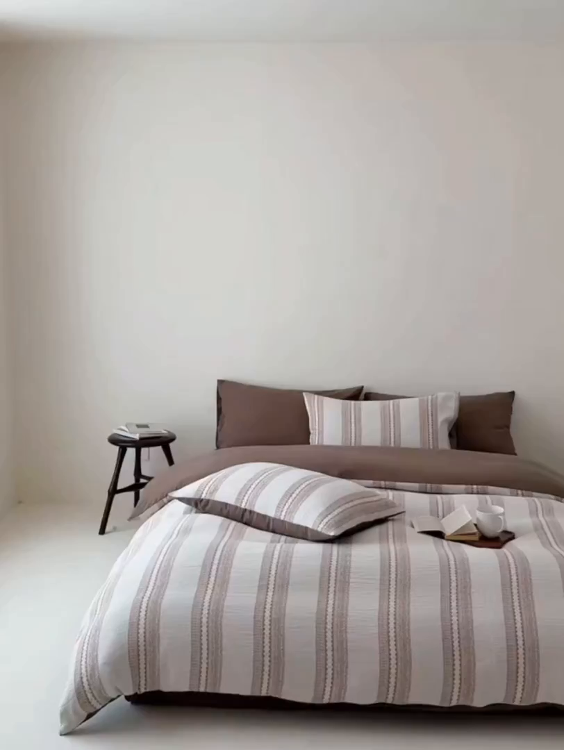 91家纺网 家纺一手货源 找家纺 （总）柚可家居 2025新款水洗棉提花四件套-