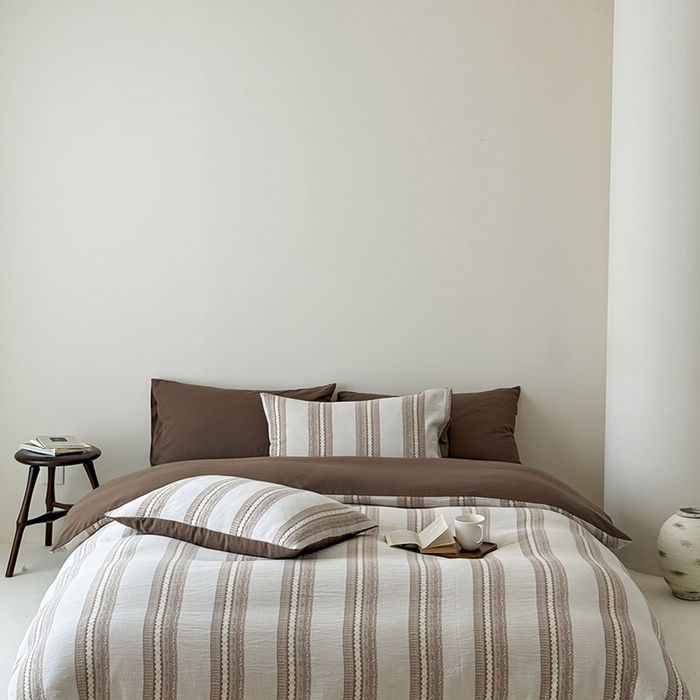 91家纺网 家纺一手货源 找家纺 （总）柚可家居 2025新款水洗棉提花四件套-