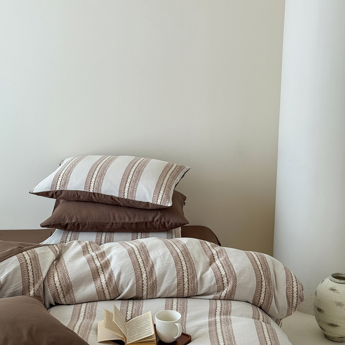 91家纺网 家纺一手货源 找家纺 （总）柚可家居 2025新款水洗棉提花四件套-