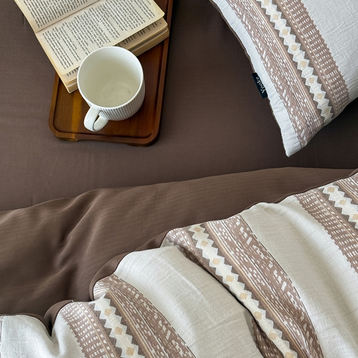 91家纺网 家纺一手货源 找家纺 （总）柚可家居 2025新款水洗棉提花四件套-