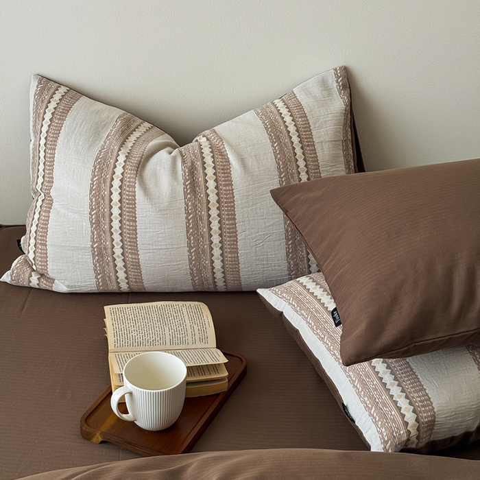 91家纺网 家纺一手货源 找家纺 （总）柚可家居 2025新款水洗棉提花四件套-