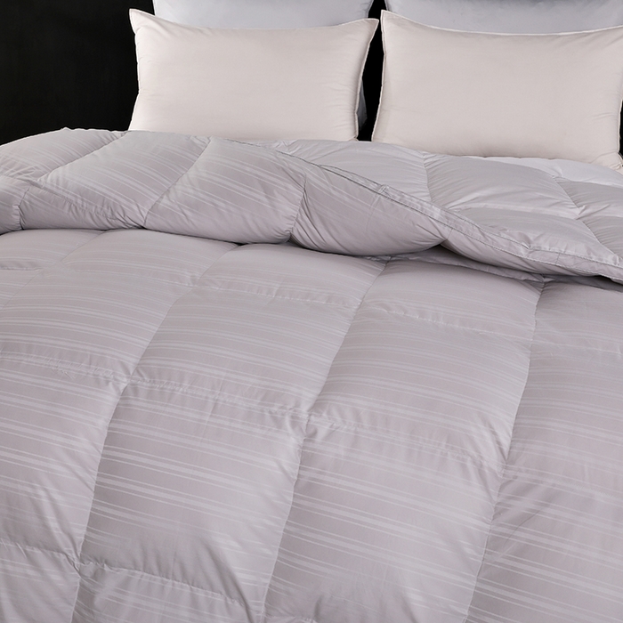 91家纺网 家纺一手货源 找家纺 （总）呆头鹅羽绒工厂店 2025新款竹棉缎条纹羽绒被 白鹅绒鸭绒被子被芯羽绒工厂店