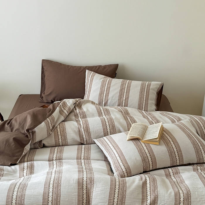 91家纺网 家纺一手货源 找家纺 （总）柚可家居 2025新款水洗棉提花四件套-