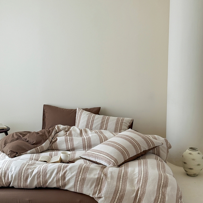 91家纺网 家纺一手货源 找家纺 （总）柚可家居 2025新款水洗棉提花四件套-