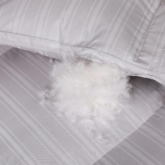 91家纺网 家纺一手货源 找家纺 （总）呆头鹅羽绒工厂店 2025新款竹棉缎条纹羽绒被 白鹅绒鸭绒被子被芯羽绒工厂店