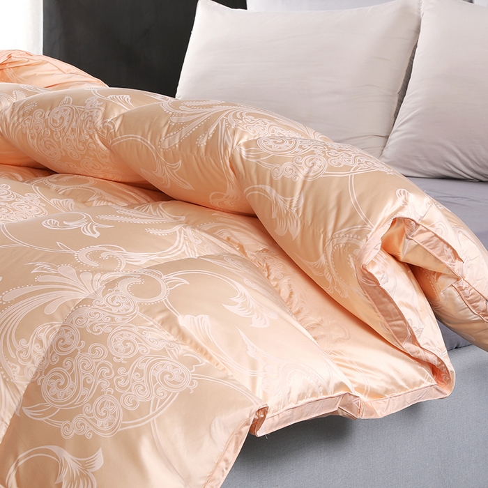 91家纺网 家纺一手货源 找家纺 呆头鹅羽绒工厂店 2025新款大提花锁绒绸羽绒被 白鹅绒鸭绒被子被芯羽绒工厂店 金色