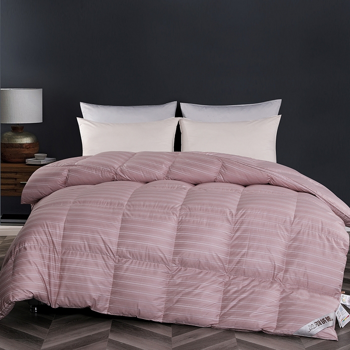 91家纺网 家纺一手货源 找家纺 （总）呆头鹅羽绒工厂店 2025新款竹棉缎条纹羽绒被 白鹅绒鸭绒被子被芯羽绒工厂店