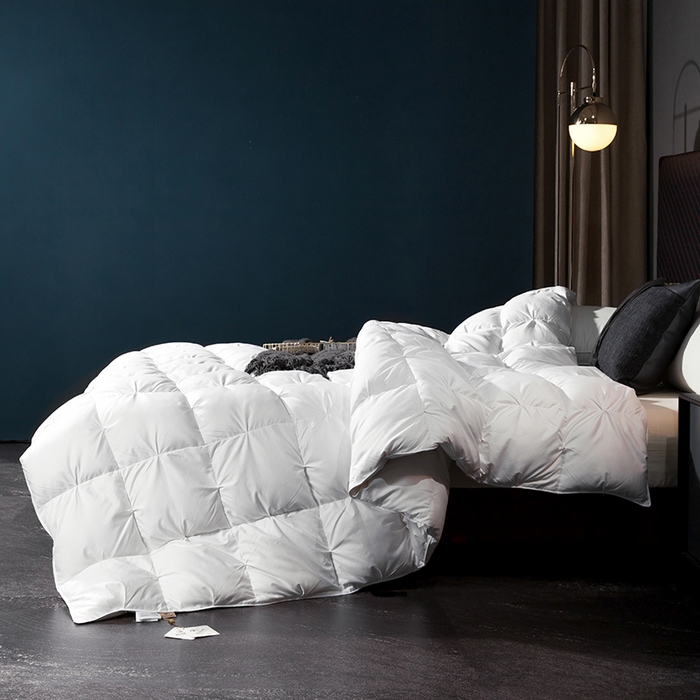 91家纺网 家纺一手货源 找家纺 （总）呆头鹅羽绒工厂店 2025新款80支柔赛丝羽绒被-扭花款 白鹅绒鸭绒被子被芯羽绒工厂店