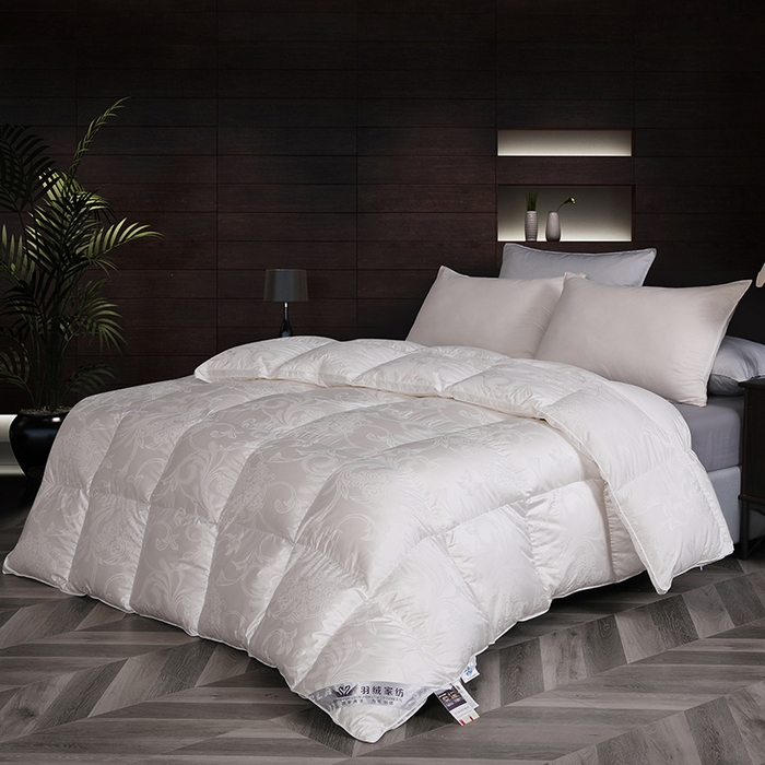 91家纺网 家纺一手货源 找家纺 呆头鹅羽绒工厂店 2025新款大提花锁绒绸羽绒被 白鹅绒鸭绒被子被芯羽绒工厂店 白色