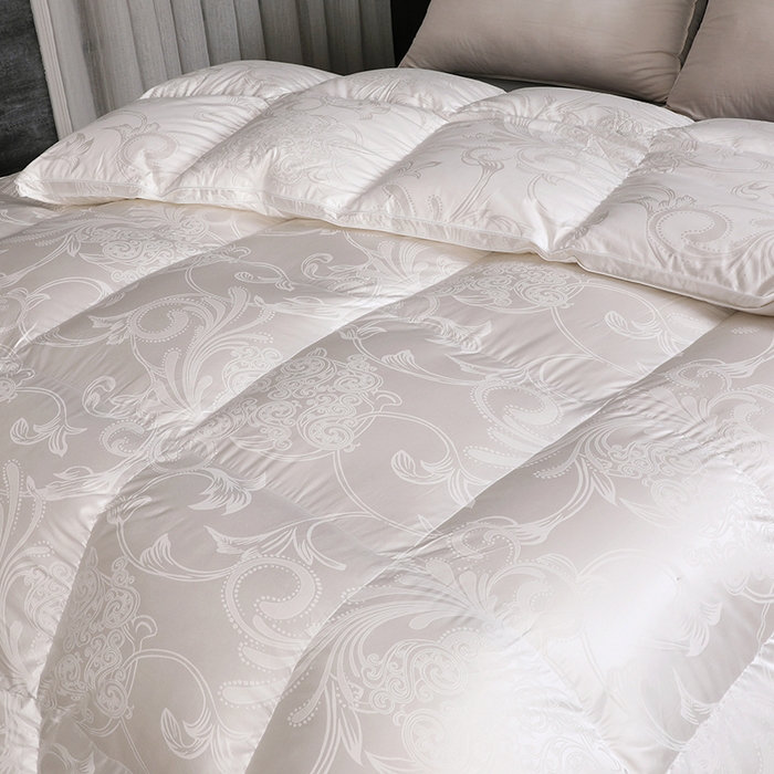 91家纺网 家纺一手货源 找家纺 呆头鹅羽绒工厂店 2025新款大提花锁绒绸羽绒被 白鹅绒鸭绒被子被芯羽绒工厂店 白色