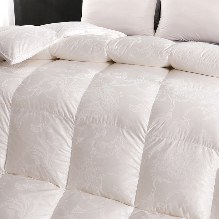 91家纺网 家纺一手货源 找家纺 呆头鹅羽绒工厂店 2025新款大提花锁绒绸羽绒被 白鹅绒鸭绒被子被芯羽绒工厂店 白色