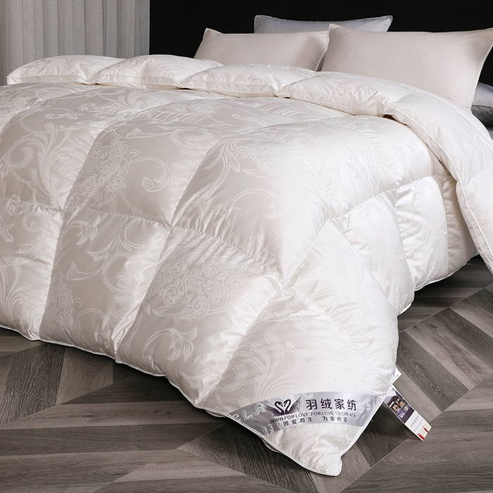 91家纺网 家纺一手货源 找家纺 呆头鹅羽绒工厂店 2025新款大提花锁绒绸羽绒被 白鹅绒鸭绒被子被芯羽绒工厂店 白色