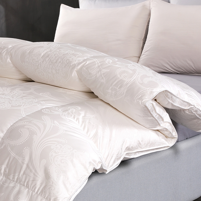 91家纺网 家纺一手货源 找家纺 呆头鹅羽绒工厂店 2025新款大提花锁绒绸羽绒被 白鹅绒鸭绒被子被芯羽绒工厂店 白色