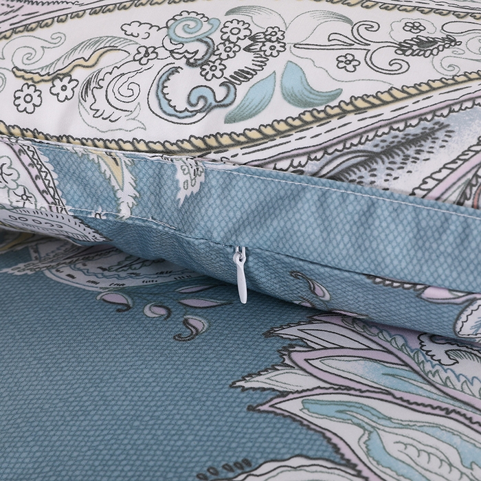 91家纺网 家纺一手货源 找家纺 呆头鹅羽绒工厂店 2025新款100支柔塞丝印花羽绒被 白鹅绒鸭绒被子被芯羽绒工厂店 天使之翼湖绿