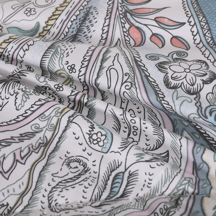 91家纺网 家纺一手货源 找家纺 呆头鹅羽绒工厂店 2025新款100支柔塞丝印花羽绒被 白鹅绒鸭绒被子被芯羽绒工厂店 天使之翼湖绿