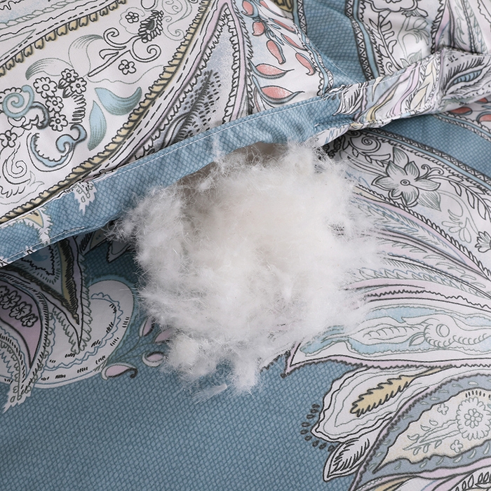 91家纺网 家纺一手货源 找家纺 呆头鹅羽绒工厂店 2025新款100支柔塞丝印花羽绒被 白鹅绒鸭绒被子被芯羽绒工厂店 天使之翼湖绿