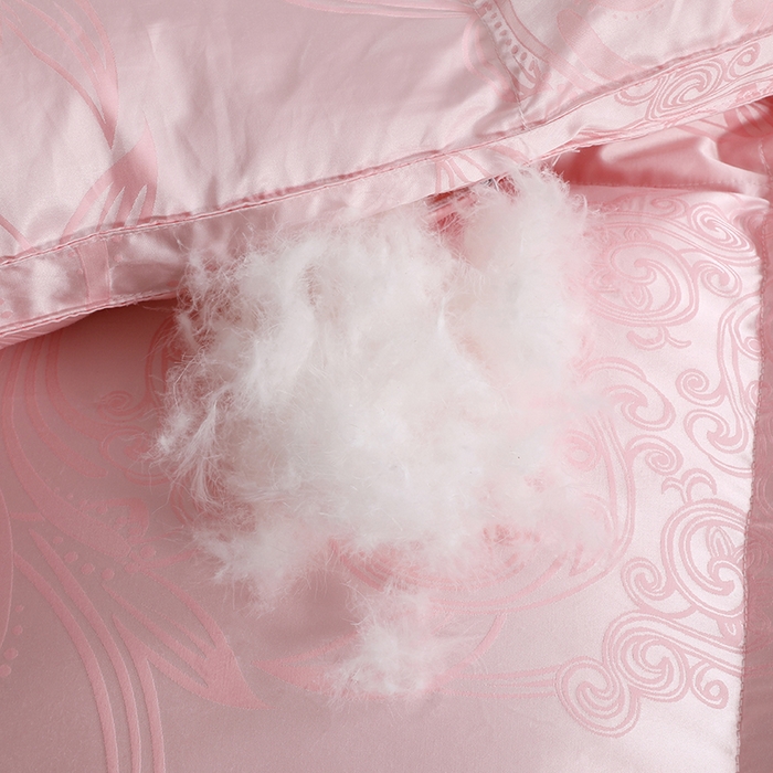 91家纺网 家纺一手货源 找家纺 呆头鹅羽绒工厂店 2025新款大提花锁绒绸羽绒被 白鹅绒鸭绒被子被芯羽绒工厂店 粉色