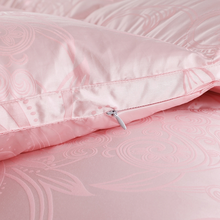 91家纺网 家纺一手货源 找家纺 呆头鹅羽绒工厂店 2025新款大提花锁绒绸羽绒被 白鹅绒鸭绒被子被芯羽绒工厂店 粉色