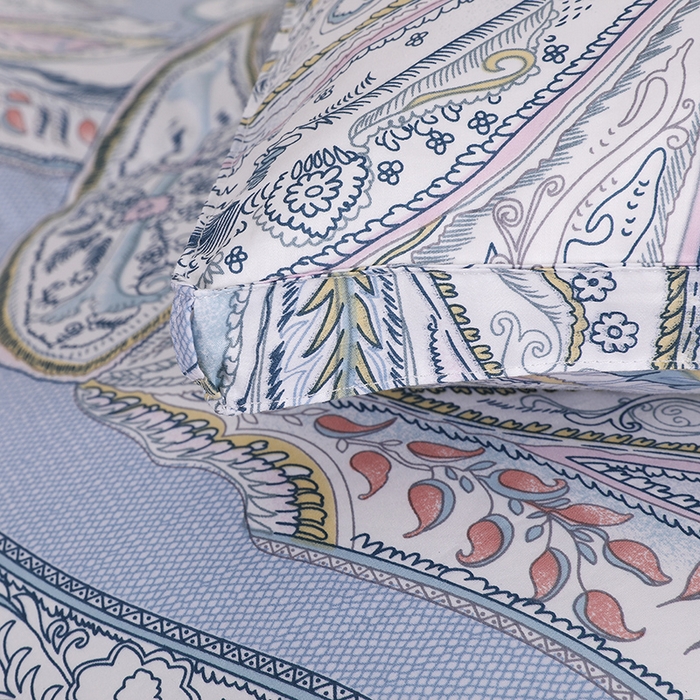 91家纺网 家纺一手货源 找家纺 呆头鹅羽绒工厂店 2025新款100支柔塞丝印花羽绒被 白鹅绒鸭绒被子被芯羽绒工厂店 天使之翼浅兰