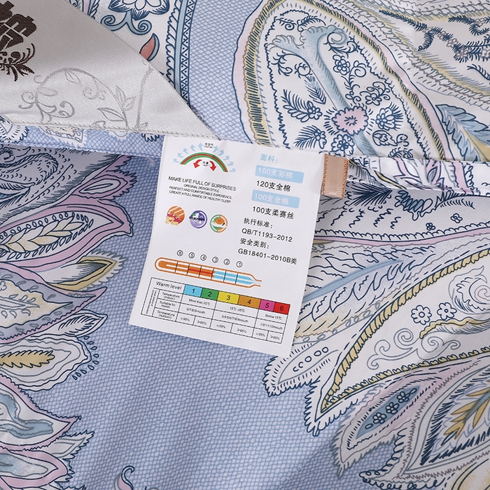 91家纺网 家纺一手货源 找家纺 呆头鹅羽绒工厂店 2025新款100支柔塞丝印花羽绒被 白鹅绒鸭绒被子被芯羽绒工厂店 天使之翼浅兰