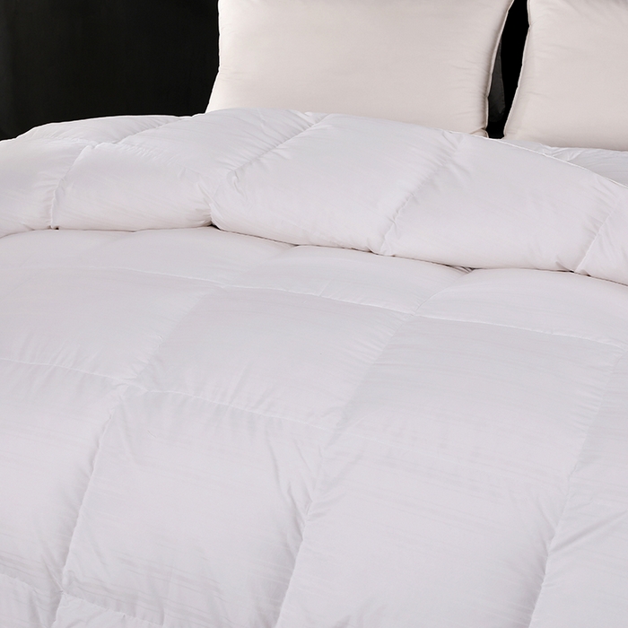 91家纺网 家纺一手货源 找家纺 呆头鹅羽绒工厂店 2025新款竹棉缎条纹羽绒被 白鹅绒鸭绒被子被芯羽绒工厂店 白色