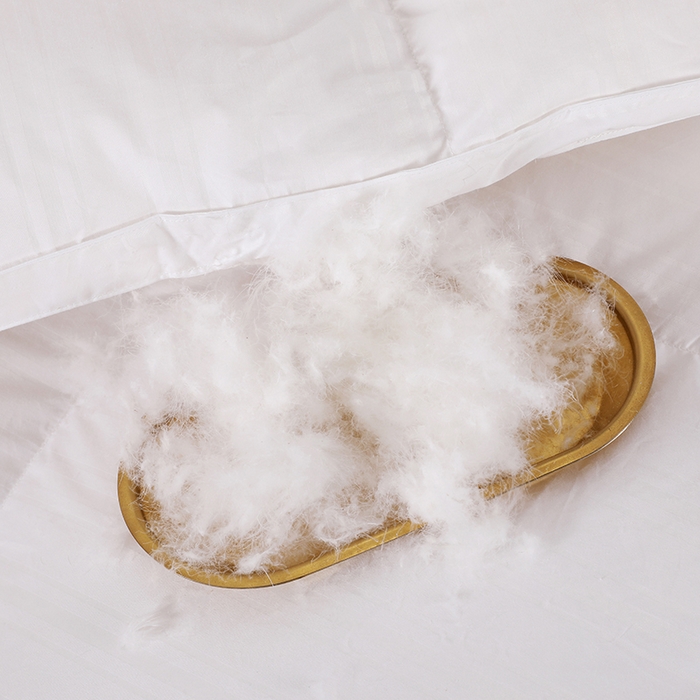 91家纺网 家纺一手货源 找家纺 呆头鹅羽绒工厂店 2025新款竹棉缎条纹羽绒被 白鹅绒鸭绒被子被芯羽绒工厂店 白色