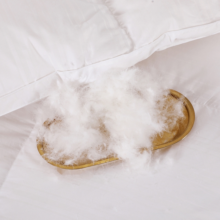 91家纺网 家纺一手货源 找家纺 呆头鹅羽绒工厂店 2025新款竹棉缎条纹羽绒被 白鹅绒鸭绒被子被芯羽绒工厂店 白色