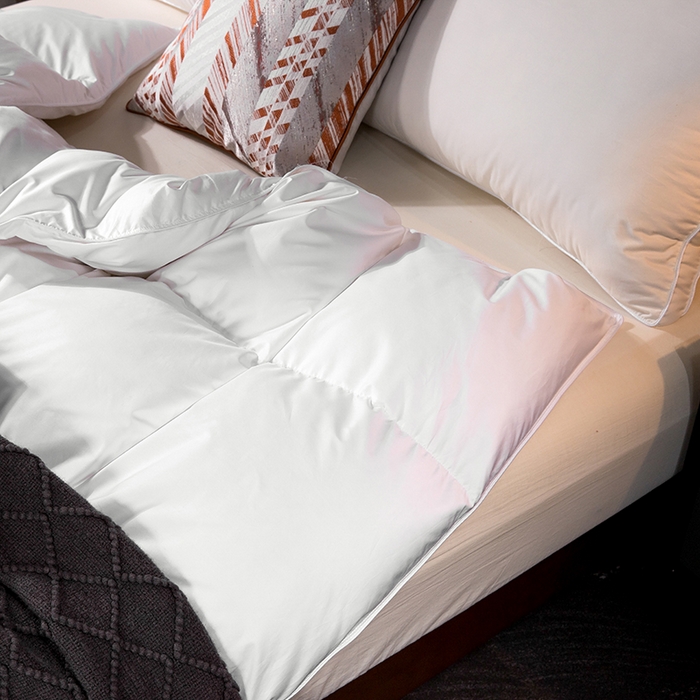 91家纺网 家纺一手货源 找家纺 （总）呆头鹅羽绒工厂店 2025新款80支柔赛丝羽绒被-标准款 白鹅绒鸭绒被子被芯羽绒工厂店