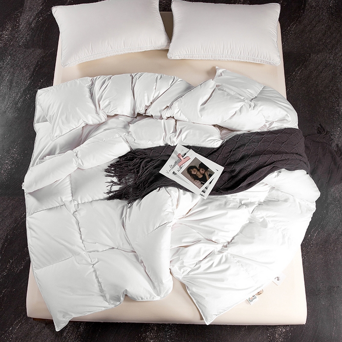 91家纺网 家纺一手货源 找家纺 （总）呆头鹅羽绒工厂店 2025新款80支柔赛丝羽绒被-标准款 白鹅绒鸭绒被子被芯羽绒工厂店