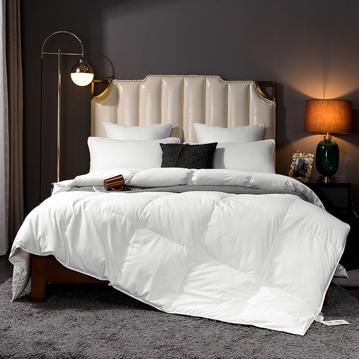 91家纺网 家纺一手货源 找家纺 （总）呆头鹅羽绒工厂店 2025新款80支柔赛丝羽绒被-标准款 白鹅绒鸭绒被子被芯羽绒工厂店