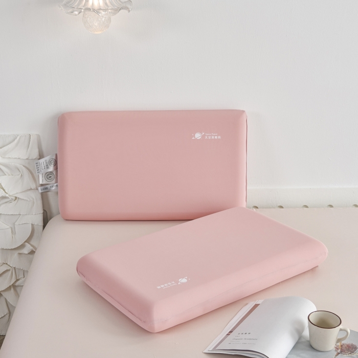 91家纺网 家纺一手货源 找家纺 （总）2025新款凉感丝太空记忆枕柔软回弹记忆棉枕芯枕头—纯色缤纷记忆枕系列